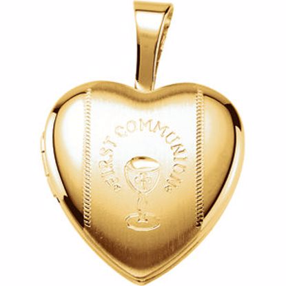 R45373:102:P Gold Plated & Sterling Silver First Communion Heart Locket