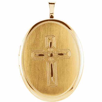 650227:604:P Gold Plated & Sterling Silver Oval Cross Locket