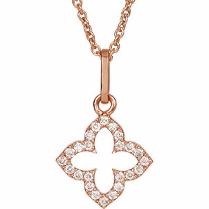 650234:600:P 14kt Rose .07 CTW Petite Diamond Cross 16" Necklace