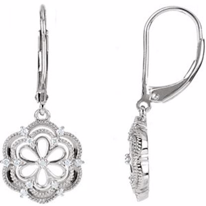 69966:100:P Sterling Silver 1/6 CTW Diamond Lever Back Earrings