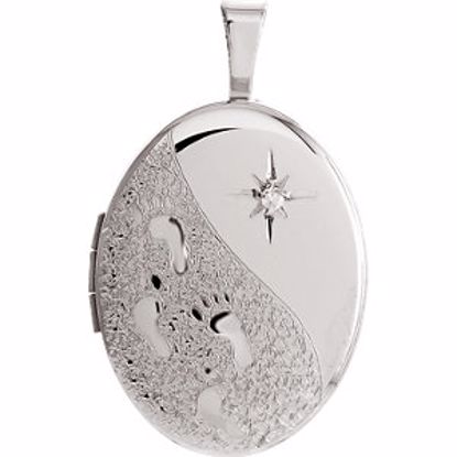 650229:102:P Gold Plated Sterling Silver .01 CTW Diamond Oval Locket