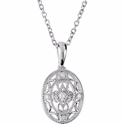 69962:100:P Sterling Silver .05 CTW Diamond 18" Necklace