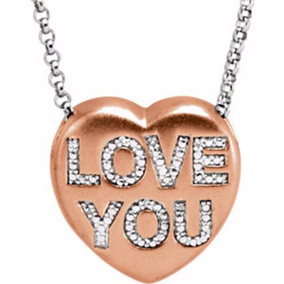 650271:117:P .02 CTW Diamond "Love You" Heart Necklace 