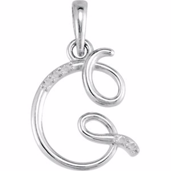 85557:60006:P Sterling Silver .03 CTW Diamond Letter "G" Script Initial 18" Necklace