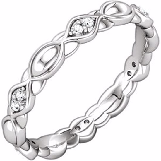 121954:212:P 14kt White 1/8 CTW Diamond Sculptural Eternity Band Size 7