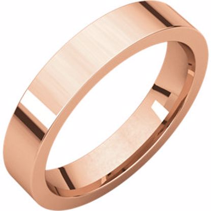 FIR6:103:P 10kt Rose 4mm Flat Comfort Fit Band