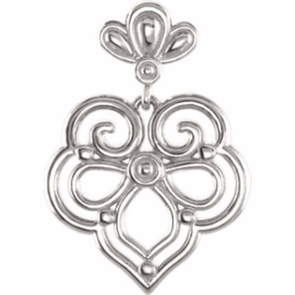 85591:1001:P Sterling Silver Decorative Dangle Pendant 