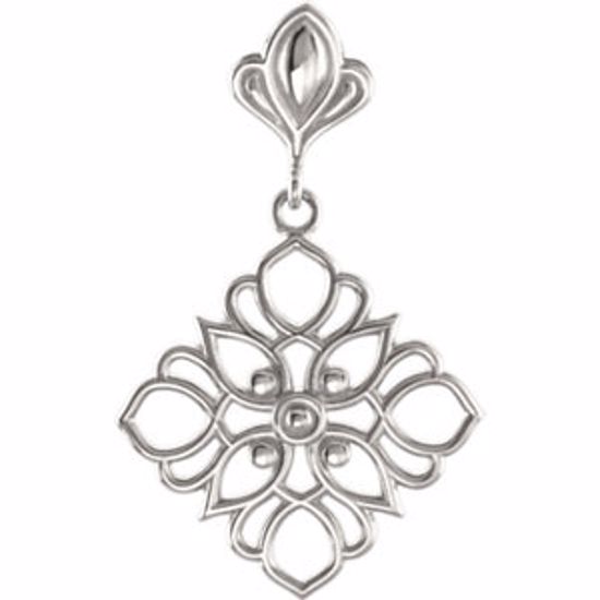 85583:1001:P Sterling Silver Decorative Dangle Pendant