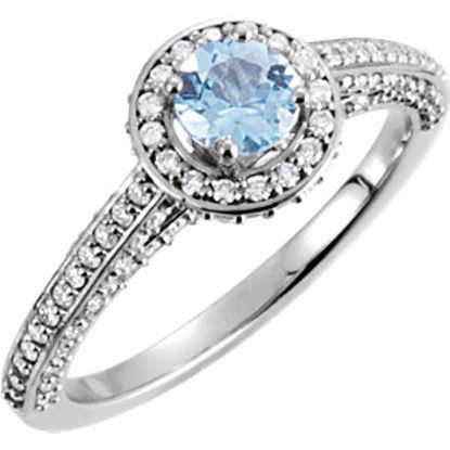 67803:70003:P 14kt White Aquamarine & 5/8 CTW Diamond Engagement Ring 