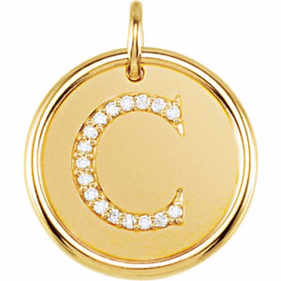 85088:10110:P Vermeil .08 CTW Diamond Initial "C" Pendant