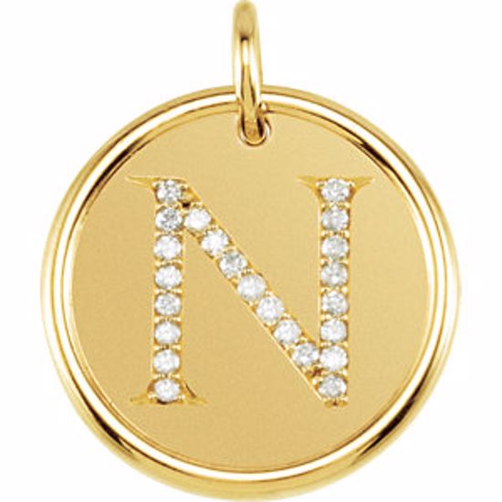 85088:10270:P Vermeil 1/10 CTW Diamond Initial "N" Pendant