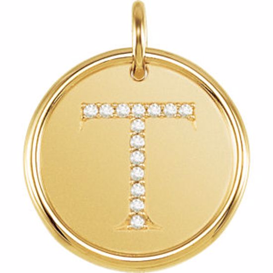 85088:10780:P Vermeil .07 CTW Diamond Initial "T" Pendant