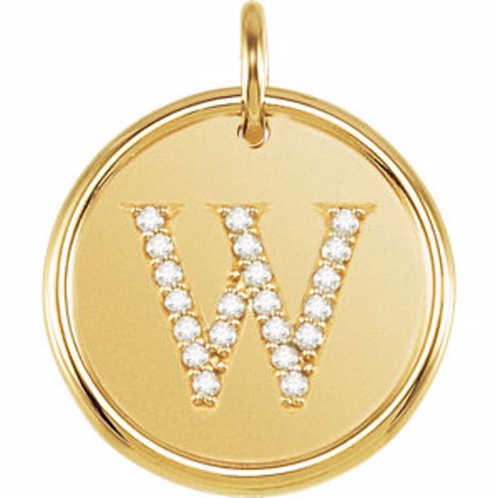 85088:10980:P Vermeil 1/10 CTW Diamond Initial "W" Pendant