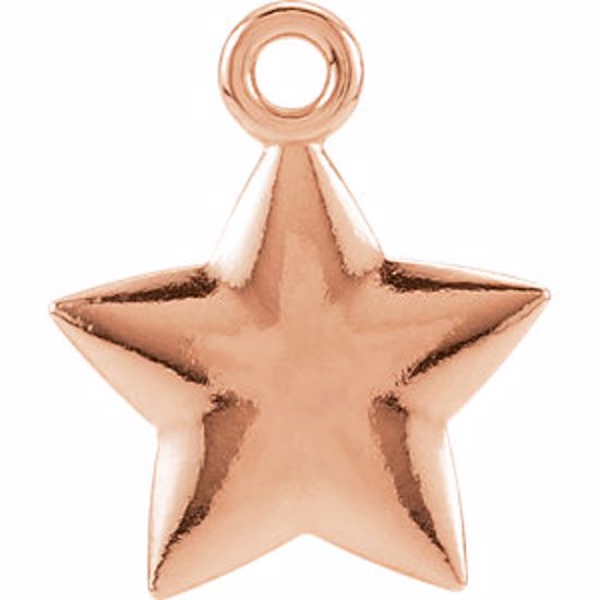 85467:100200:P 14kt Rose 11.5x9.75mm Puffed Star Charm with Jump Ring