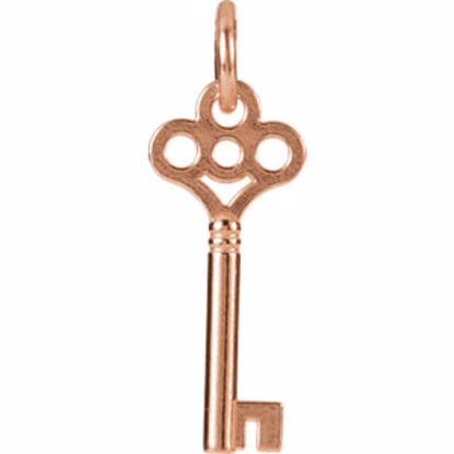 85465:100201:P 14kt Rose Key Charm with Jump Ring