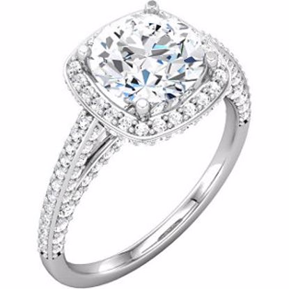 68925:110:P 14kt White Cubic Zirconia & 3/4 CTW Diamond Engagement Ring