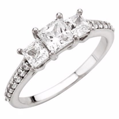 67781:129:P 14kt White Cubic Zirconia & 1/2 CTW Diamond Engagement Ring