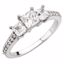 67781:60000:P 10kt White Cubic Zirconia & 1/2 CTW Diamond Engagement Ring