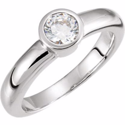 12712:6003:P 10kt White 1/4 CTW Diamond Bezel Set Engagement Ring
