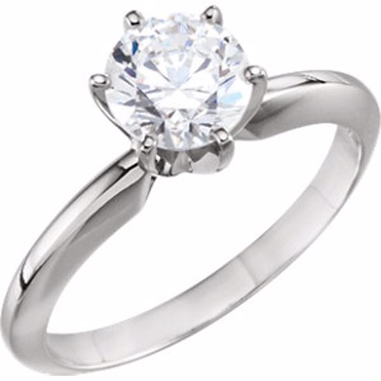 140309L:6001:P 14kt White 1/4 CT Diamond 6-Prong Light Solitaire Engagement Ring