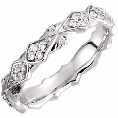 121965:60003:P 10kt White 1/3 CTW Diamond Sculptural-Inspired Eternity Band Size 7