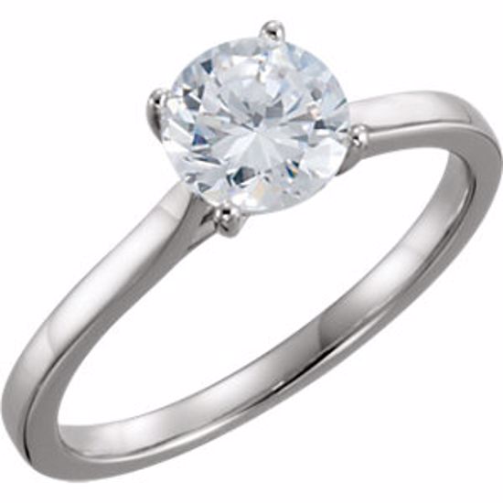 121855:6005:P 14kt White 1 CTW Diamond Solitaire Engagement Ring