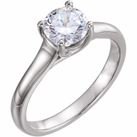 121911:60006:P 14kt White 1 CTW Diamond Solitaire Engagement Ring