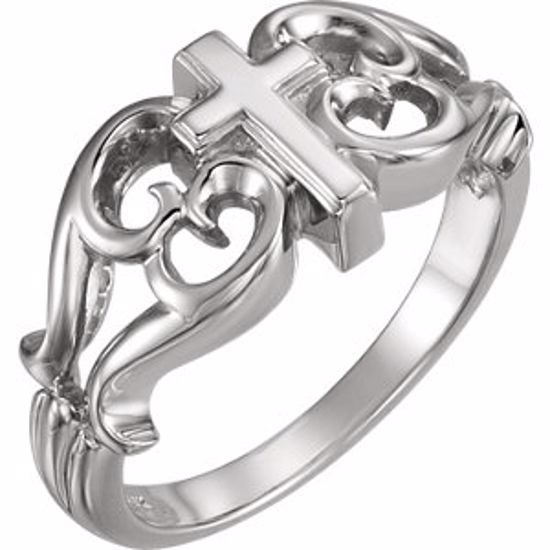 R7053:635670:P Sterling Silver Cross Ring