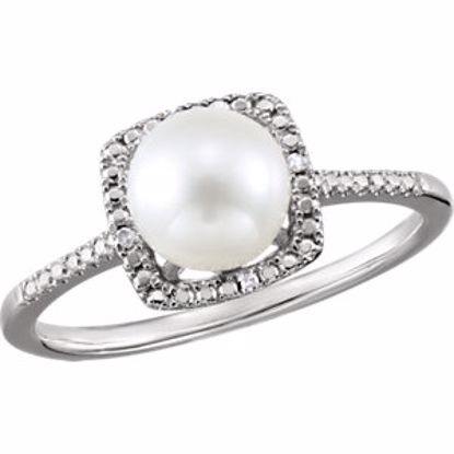 69940:248:P Sterling Silver Freshwater Cultured Pearl & .01 CTW Diamond Ring