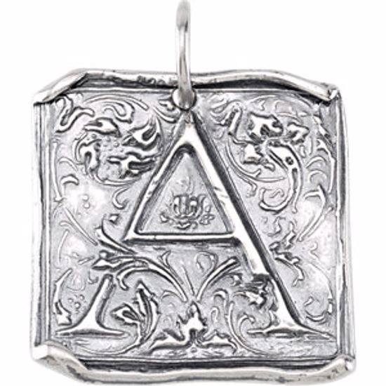 85638:104:P Sterling Silver Initial "A" Vintage Pendant 