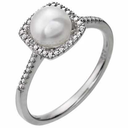 69940:251:P Sterling Silver Freshwater Cultured Pearl & .01 CTW Diamond Ring