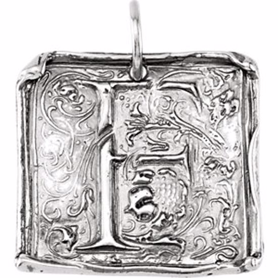 85638:129:P Sterling Silver Initial "F" Vintage Pendant 