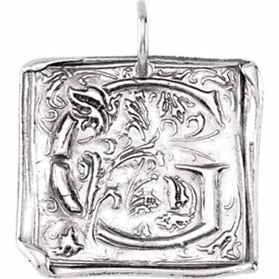 85638:134:P Sterling Silver Initial "G" Vintage Pendant 