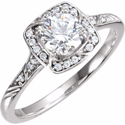 121960:6003:P Continuum Sterling Silver 5.75mm Cubic Zirconia & 1/8 CTW Diamond Engagement Ring