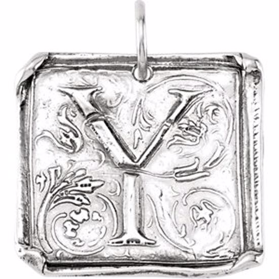 85638:202:P Posh Mommy® Vintage Initial Pendant 