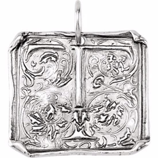 85638:183:P Sterling Silver Initial "T" Vintage Pendant 