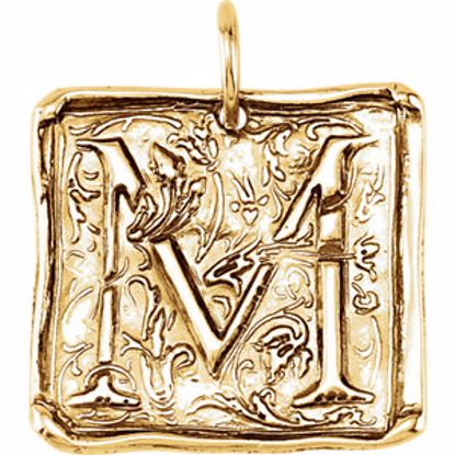 85638:151:P 14kt Yellow Initial "M" Vintage Pendant 