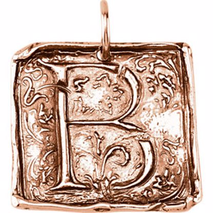 85638:108:P 14kt Rose Initial "B" Vintage Pendant 