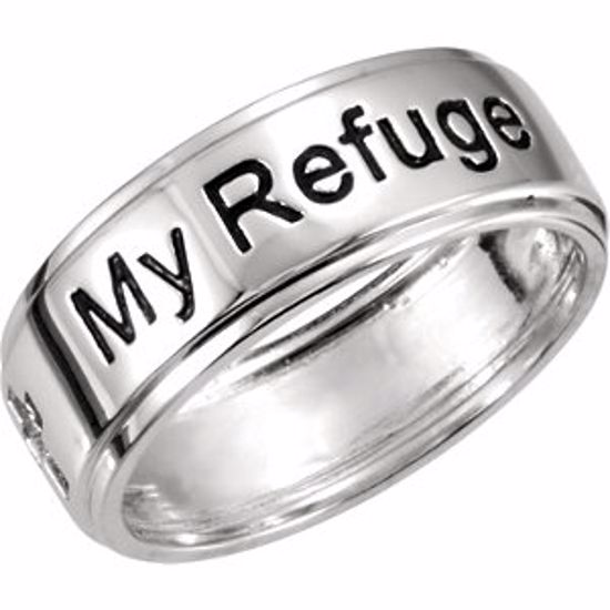 650821:602:P Sterling Silver My Refuge My Strength Ring Size 11