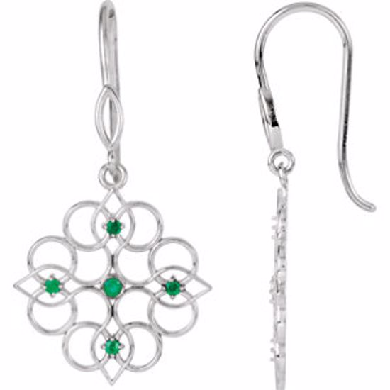 85604:70000:P Sterling Silver Emerald Earrings