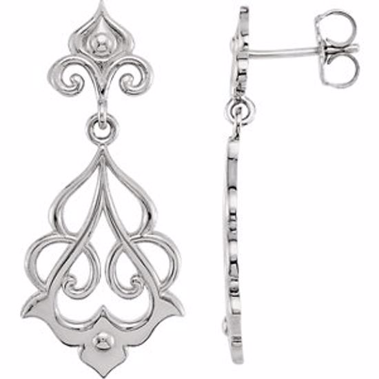 85578:70000:P Sterling Silver Decorative Dangle Earrings