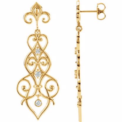 85626:60000:P 14kt Yellow 1/3 CTW Diamond Decorative Dangle Earrings