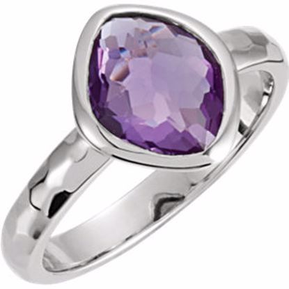 650867:106:P Sterling Silver 10x8x5mm Amethyst Ring Size 8 