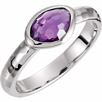 650867:115:P Sterling Silver 7x5x4mm Amethyst Ring Size 8 