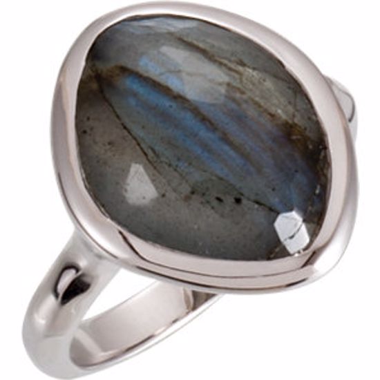 650867:129:P Sterling Silver 15x11x6mm Labradorite Ring Size 6 