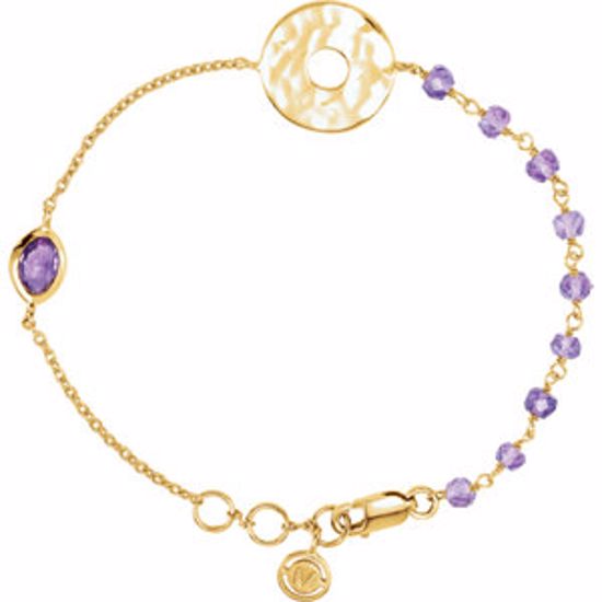 650873:104:P 18kt Vermeil Amethyst 7.5" Bracelet