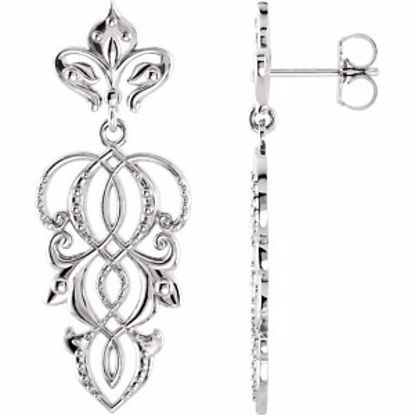 85586:2002:P Sterling Silver Decorative Dangle Earrings