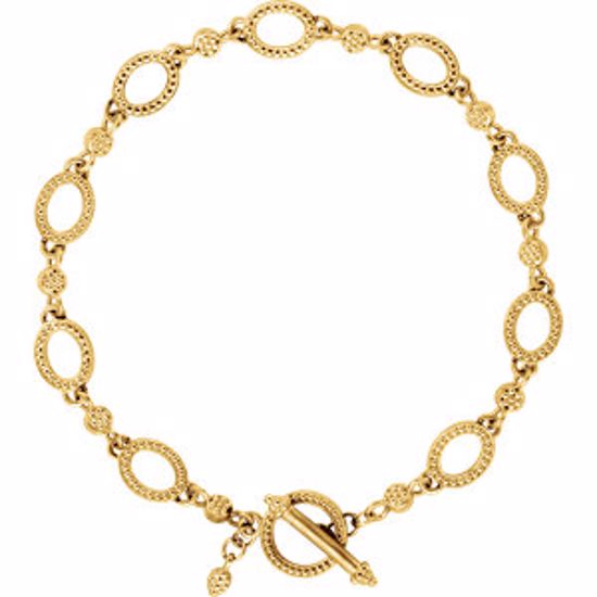 BRC755:100:P 14kt Yellow Metal Fashion 7.5" Bracelet