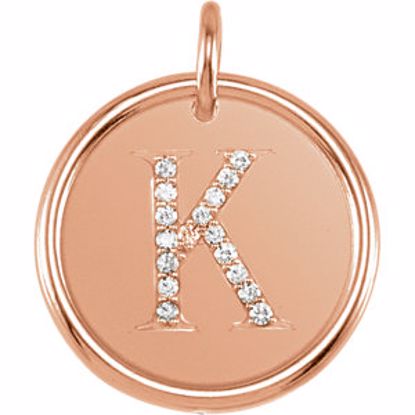 85088:10070:P 14kt Rose .08 CTW Diamond Initial "K" Pendant