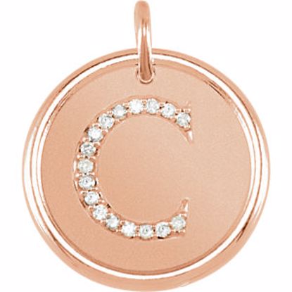 85088:10100:P 14kt Rose .08 CTW Diamond Initial "C" Pendant